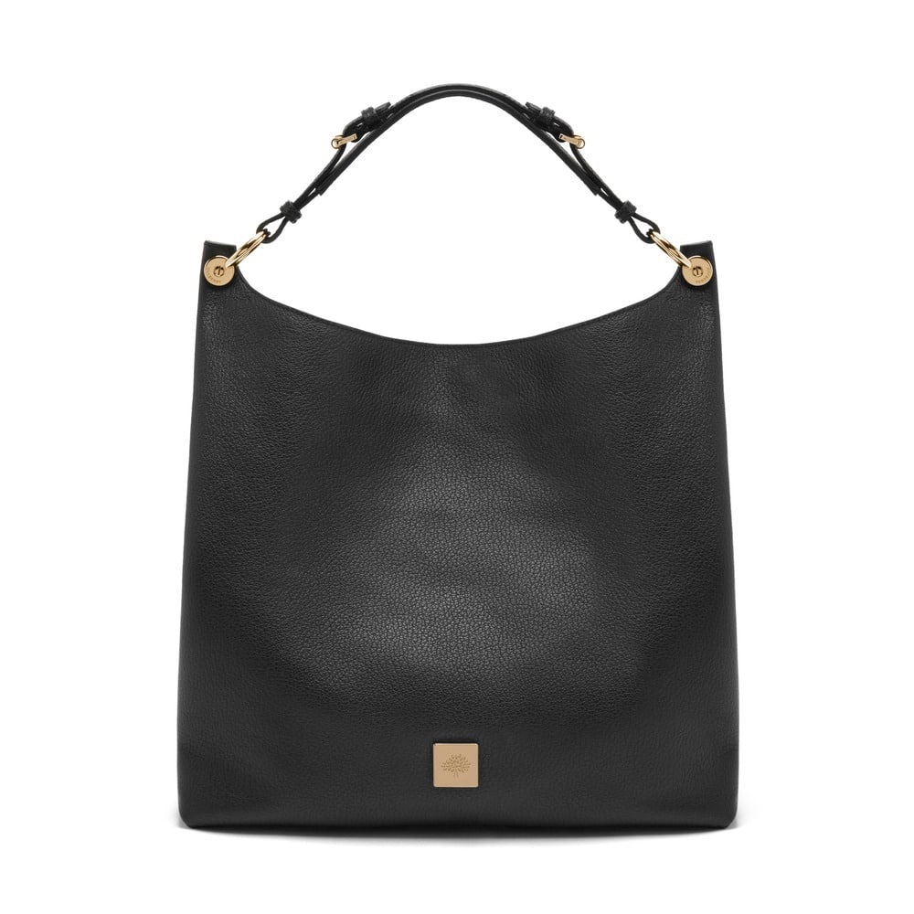 Mulberry Black Hobo Bag with Gold Accents